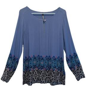Plenty by Tracy Reese Bohemian Blue Lightweight Tunic size Medium